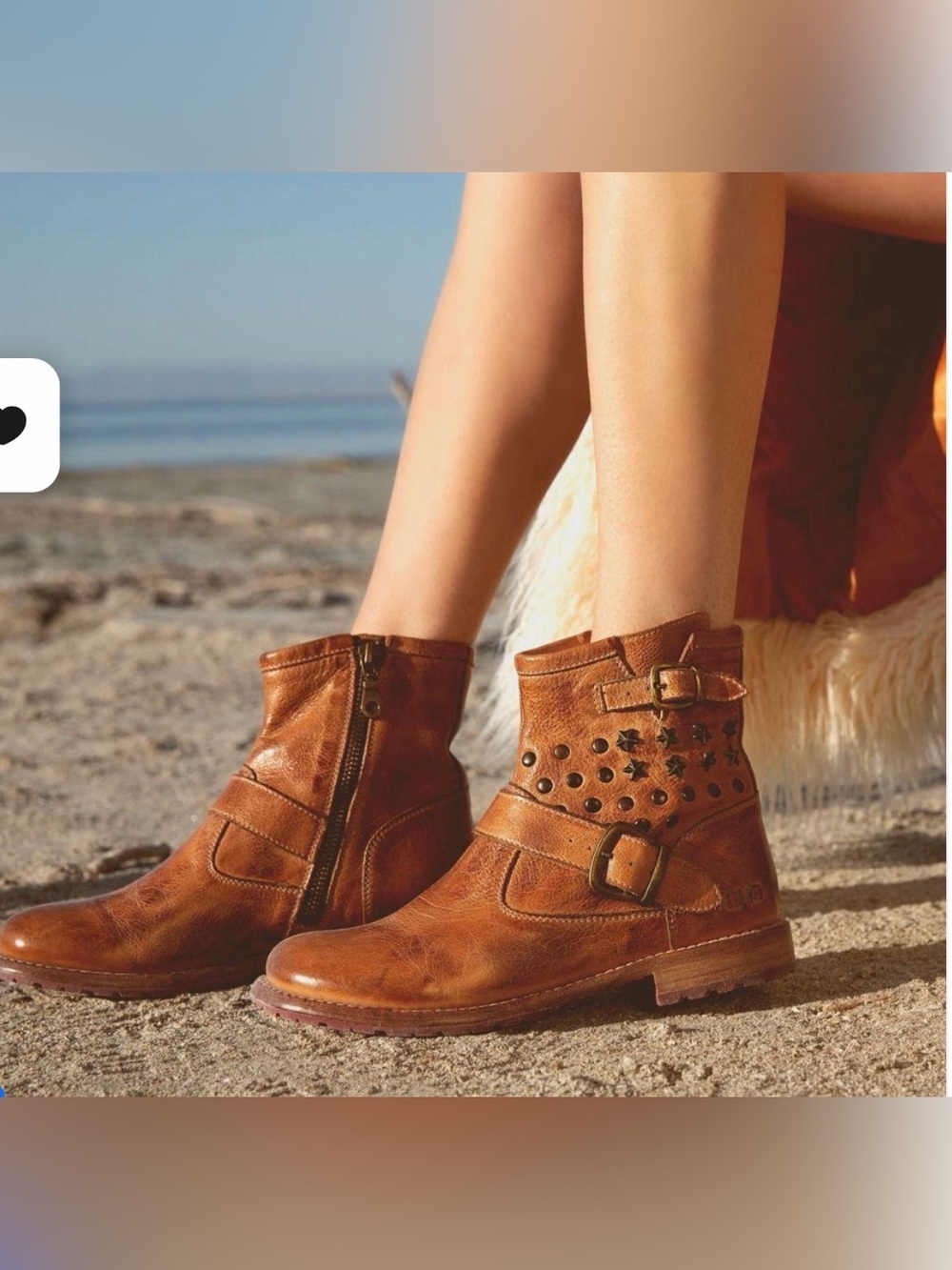 Like New Bed Stu Women's Whacky II Tan Dip Dye Leather Ankle Boot Size 7.5 M